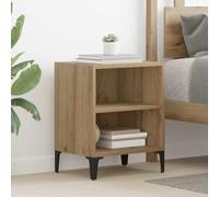 Bedside Cabinet Artisan Oak 40x30x50cm Engineered Wood Shelf Metal Legs Storage