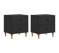 vidaXL Bedside Cabinet 2 pcs Black 43 x 34.5 x 48 cm Engineered Wood