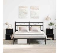 vidaXL Bedside Cabinet 2 pcs Black oak 35 x 35 x 55 cm Engineered wood