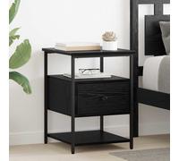 vidaXL Bedside Cabinet 2 pcs Black oak 40 x 42 x 56 cm Engineered wood