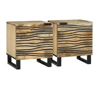 vidaXL Bedside Cabinet 2 pcs Brown 40 x 33 x 46 cm Solid mango wood