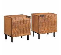 vidaXL Bedside Cabinet 2 pcs Brown 40 x 33 x 46 cm Solid Mango Wood