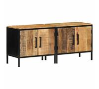 Bedside Cabinet Brown and Black Solid Mango Wood Table Nightstand Small vidaXL
