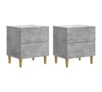 vidaXL Bedside Cabinet 2 pcs Concrete Grey 43 x 34.5 x 48 cm