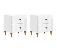 vidaXL Bedside Cabinet 2 pcs High Gloss White 43 x 34.5 x 48 cm