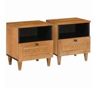 vidaXL Bedside Cabinet 2 pcs Light Brown 40 x 33 x 46 cm