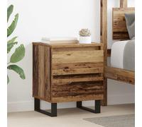 Bedside Cabinet Old Wood 40x35x50cm Engineered Wood 1 Drawer Rustic Modern Small