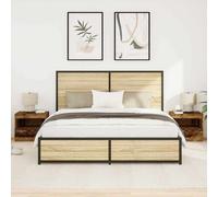 vidaXL Bedside Cabinet 2 pcs Old wood 50 x 40 x 45 cm Engineered wood