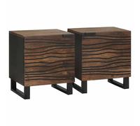 vidaXL Bedside Cabinet 2 pcs Walnut 40 x 33 x 46 cm Solid mango wood