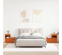 vidaXL Bedside Cabinet 2 pcs Wax brown 60 x 34 x 51 cm Solid pinewood