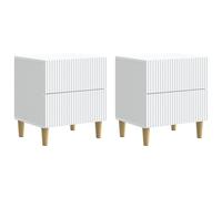 vidaXL Bedside Cabinet 2 pcs White 43 x 34.5 x 48 cm Engineered Wood