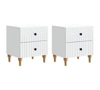 vidaXL Bedside Cabinet 2 pcs White 43 x 34.5 x 48 cm Engineered Wood