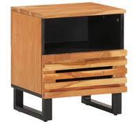 Bedside Cabinet Solid Acacia Wood Natural 40x33x46 cm 1 Drawer Rustic Handmade