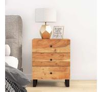 vidaXL Bedside Cabinet 50x33x62 cm Solid Wood Acacia&Engineered Wood