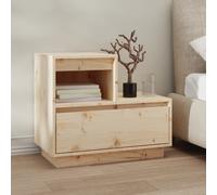 vidaXL Bedside Cabinet 60x34x51 cm Solid Wood Pine