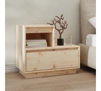 Vidaxl Bedside Cabinet 60X34X51 Cm Solid Wood Pine, Brown