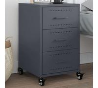 Bedside Cabinet Nightstand Bedroom Bed Cabinet Bed Side Table Steel vidaXL