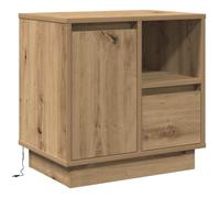 Bedside Cabinet with Drawer Engineered wood Table Nightstand Compact vidaXL