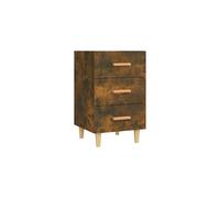 vidaXL Bedside Cabinet Bedroom Furniture Nightstand Side End Table Telephone Stand Bed Drawer Cabinet with Storage Smoked Oak Engineered Wood
