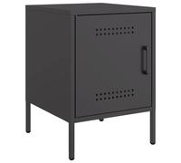 vidaXL Bedside Cabinet Bedroom Nightstand Bed Table Bed Cabinet Black Steel