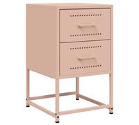 vidaXL Bedside Cabinet Bedroom Nightstand Bed Table Bed Cabinet Pink Steel