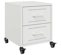 vidaXL Bedside Cabinet Bedroom Nightstand Bed Table Bed Cabinet White Steel