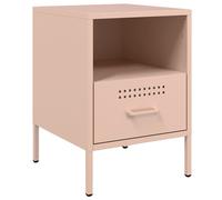vidaXL Bedside Cabinet Bedroom Nightstand Bed Table Side Table Pink Steel