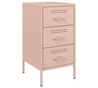 vidaXL Bedside Cabinet Bedroom Nightstand Bed Table Side Table Pink Steel
