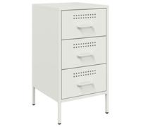 vidaXL Bedside Cabinet Bedroom Nightstand Bed Table Side Table White Steel