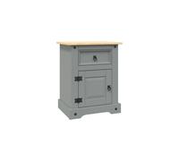 vidaXL Bedside Cabinet, Bedside Table for Bedroom, Side Table with Drawer and Door, Nightstand Bed Cabinet, Mexican Pine Corona Range Grey