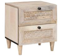 vidaXL Bedside Cabinet Beige 40 x 33 x 46 cm Solid Acacia wood