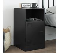 vidaXL Bedside Cabinet Black 34.5x39x62 cm Steel