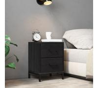 vidaXL Bedside Cabinet Black 36x30x45 cm Solid Pinewood