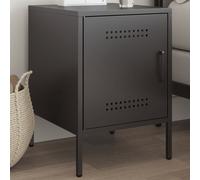 vidaXL Bedside Cabinet Black 36x39x50.5 cm Steel