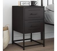 vidaXL Bedside Cabinet Black 36x39x60.5 cm Steel