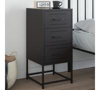 vidaXL Bedside Cabinet Black 36x39x78 cm Steel