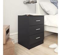 vidaXL Bedside Cabinet Black Engineered Wood Bedroom Nightstand Couch Table