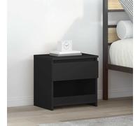 Vidaxl Bedside Cabinet Black 40X30X39 Cm Engineered Wood, Black
