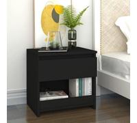 vidaXL Bedside Cabinet Black Engineered Wood Nightstand Bed Drawer Cabinet