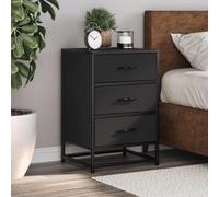 vidaXL Bedside Cabinet Black 40x34.5x60 cm Engineered Wood and Metal