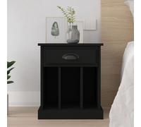 Vidaxl Bedside Cabinet Black 43X36X50 Cm, Black