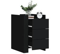 vidaXL Bedside Cabinet Black 45x50x65 cm Engineered Wood