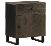 vidaXL Bedside Cabinet Black 50x33x60 cm Solid Wood Mango