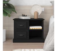 Vidaxl Bedside Cabinet Black 60X35.5X45 Cm, Black