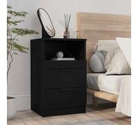 (black, 1) vidaXL 1/2x Bedside Cabinet Engineered Wood Home End Side Table Multi Colours