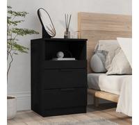 vidaXL Bedside Cabinet Black Engineered Wood