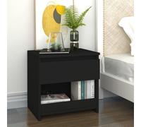 vidaXL Bedside Cabinet Black Engineered Wood Nightstand Bed Drawer Cabinet