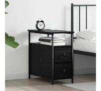 vidaXL Bedside Cabinet Black oak 30 x 60 x 60 cm Engineered wood
