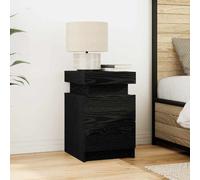 Bedside Cabinets with LED Lights Nightstand Bed Cabinet Side Table vidaXL
