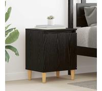 vidaXL Bedside Cabinet Black oak 40 x 30 x 50 cm Engineered wood